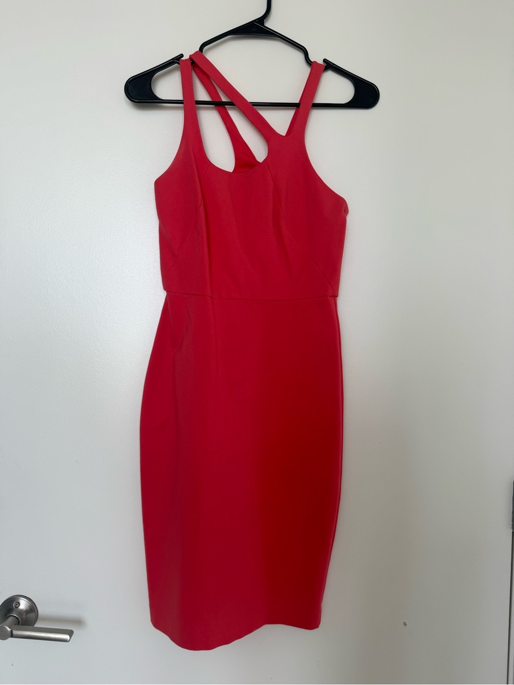 Halston Heritage Red One-Shoulder Dress